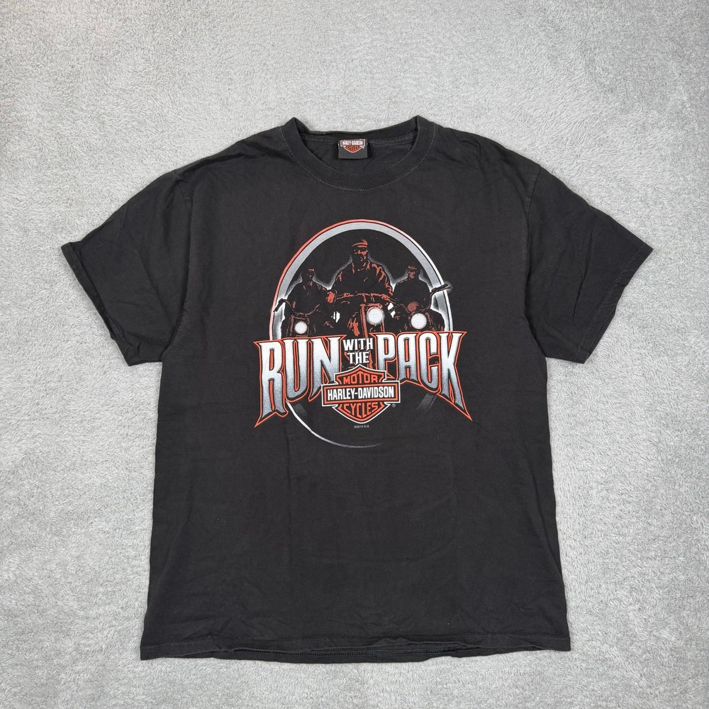 Harley Davidson Run With The Pack New Orleans Bourbon Street Black T-Shirt Large